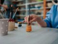 You can sip wine and paint pottery at this delightful little evening event